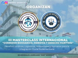 III Masterclass Internacional: Paraguay será epicentro del debate sobre el Corredor Bioceánico, la Hidrovía y el Derecho Marítimo