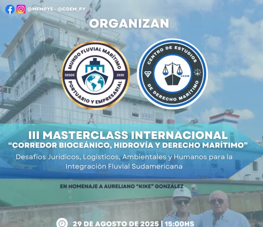 III Masterclass Internacional: Paraguay será epicentro del debate sobre el Corredor Bioceánico, la Hidrovía y el Derecho Marítimo