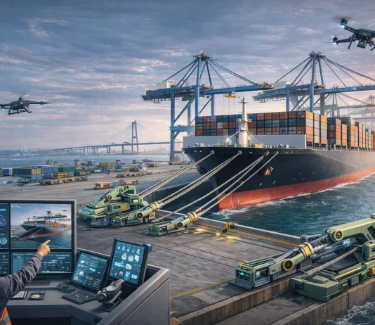 La era de los “Puertos 4.0” es una realidad: Qingdao logra amarrar un megabuque en 30 segundos gracias a la automatización total La era de los "Puertos 4.0" es una realidad: Qingdao logra amarrar un megabuque en 30 segundos gracias a la automatización total